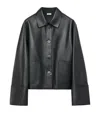 Loewe Leather Collared Jacket In Black