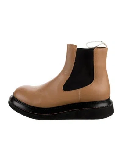 Pre-owned Loewe Leather Colorblock Pattern Chelsea Boots In Brown