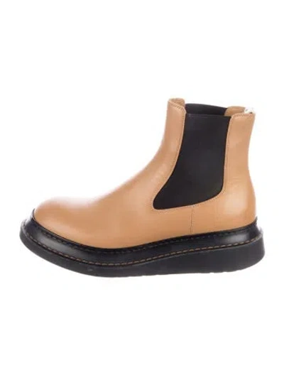 Pre-owned Loewe Leather Colorblock Pattern Chelsea Boots In Neutral