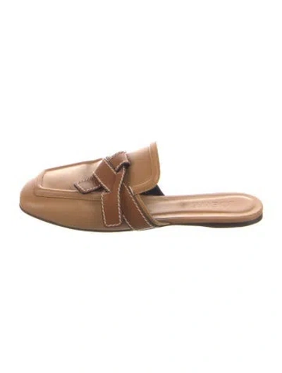 Pre-owned Loewe Leather Colorblock Pattern Mules In Neutral