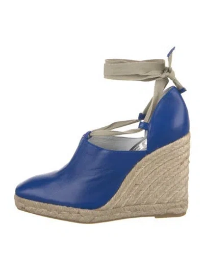 Pre-owned Loewe Leather Colorblock Pattern Pumps In Blue