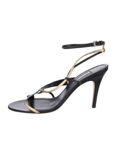 Pre-owned Loewe Leather Colorblock Pattern Sandals In Blue