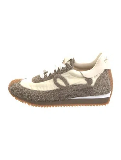 Pre-owned Loewe Leather Colorblock Pattern Sneakers In Neutral