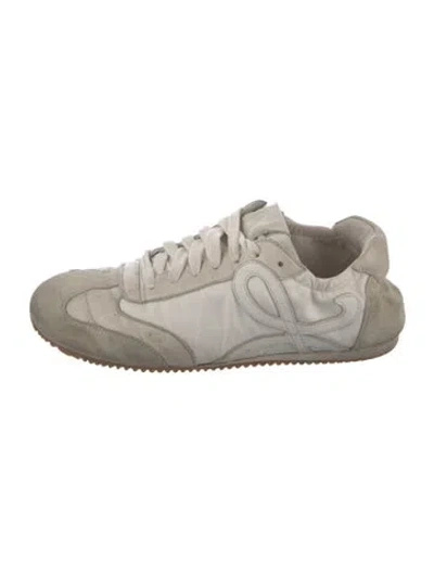Pre-owned Loewe Leather Colorblock Pattern Sneakers In White