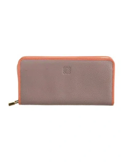 Pre-owned Loewe Leather Continental Wallet In Brown