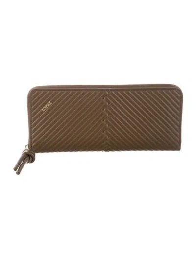 Pre-owned Loewe Leather Continental Wallet In Brown