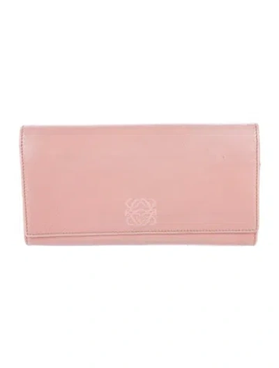 Pre-owned Loewe Leather Continental Wallet In Pink