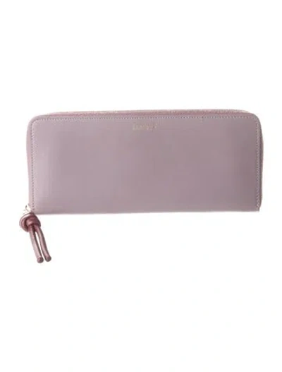 Pre-owned Loewe Leather Continental Wallet In Purple