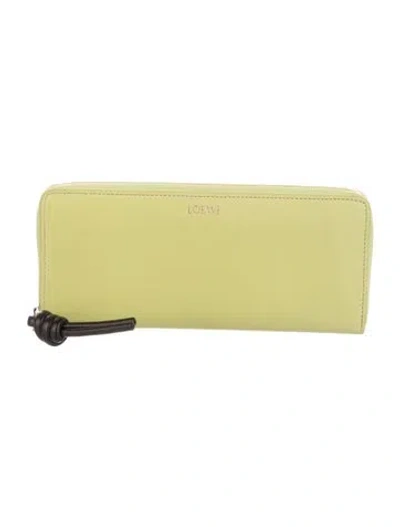 Pre-owned Loewe Leather Continental Wallet In Yellow