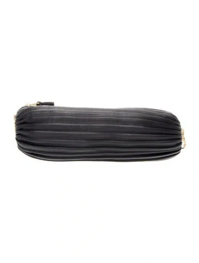 Pre-owned Loewe Leather Cosmetic Bag In Black
