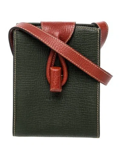 Pre-owned Loewe Leather Crossbody Bag In Green