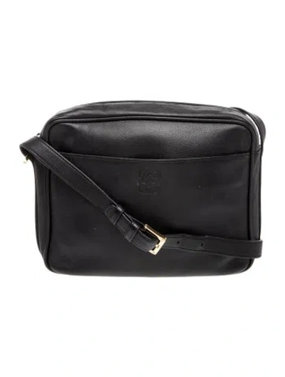 Pre-owned Loewe Leather Crossbody Bag Medium In Black