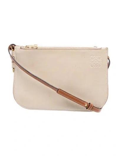 Pre-owned Loewe Leather Crossbody Bag In Neutral