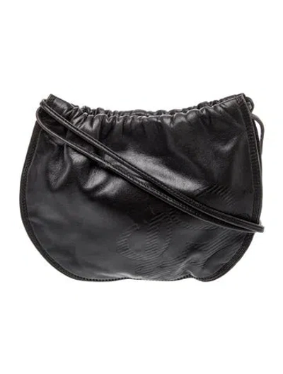 Pre-owned Loewe Leather Crossbody Bag Vintage In Black