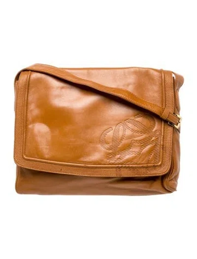 Pre-owned Loewe Leather Crossbody Bag Vintage In Brown