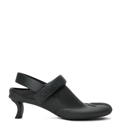 Loewe Leather Dive Slingback Mules 45 In Black