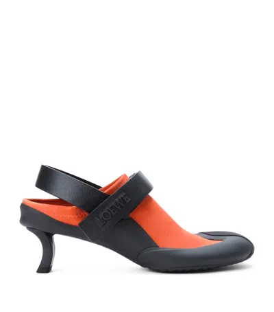 Loewe Leather Dive Slingback Mules 45 In Multi