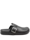 Loewe Ease Buckle Brushed Leather Clogs In Black