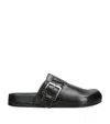 Loewe Ease Buckle Brushed Leather Clogs In Black