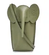 Loewe Leather Elephant Pocket Bag In Green