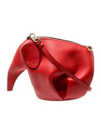 Pre-owned Loewe Leather Elephant In Red