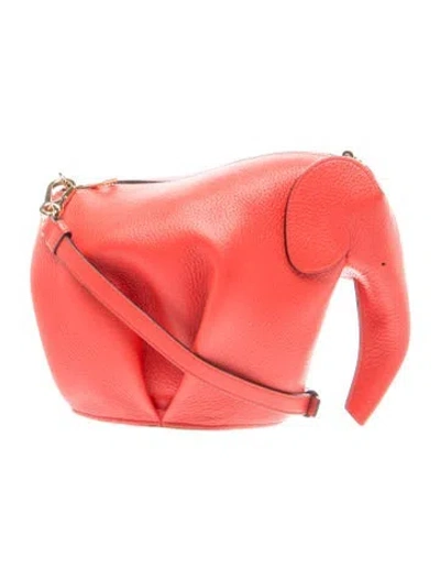 Pre-owned Loewe Leather Elephant In Red