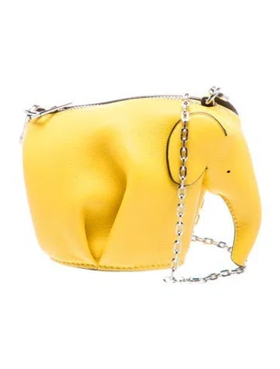 Pre-owned Loewe Leather Elephant In Yellow