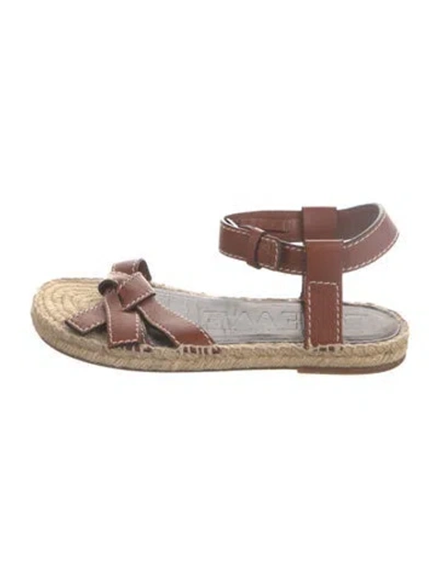 Pre-owned Loewe Leather Espadrilles In Brown