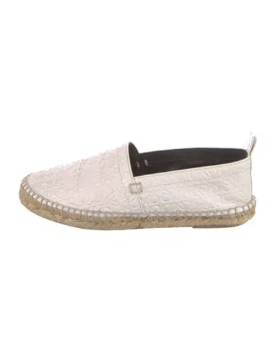 Pre-owned Loewe Leather Espadrilles In White
