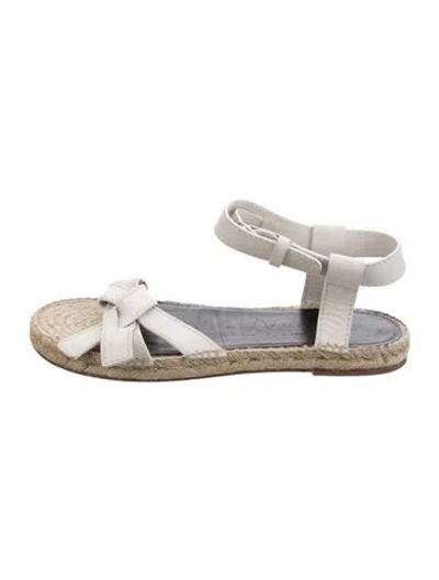 Pre-owned Loewe Leather Espadrilles In White