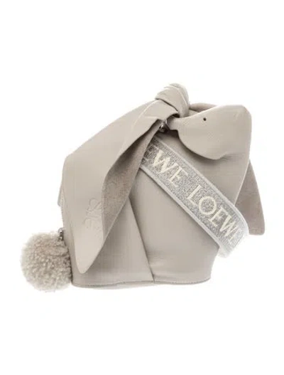 Pre-owned Loewe Leather Evening Bag In Neutral