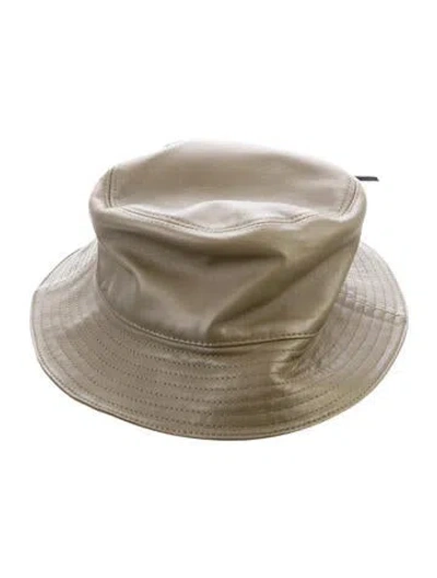 Pre-owned Loewe Leather Fisherman Hat In Green