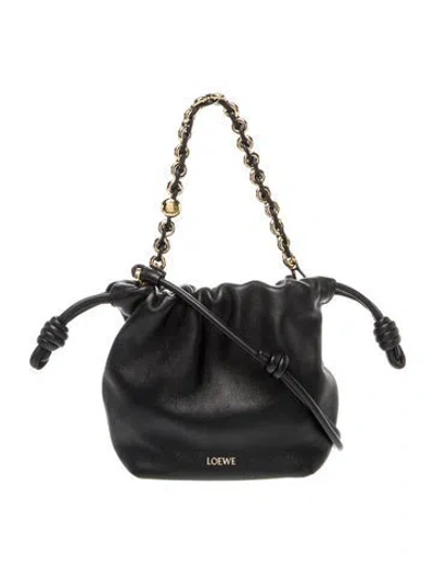 Pre-owned Loewe Leather Flamenco 2024 In Black