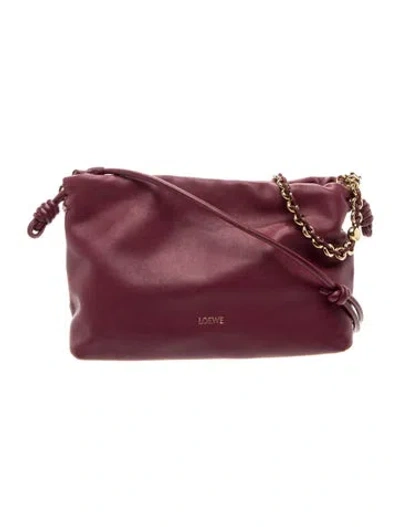 Pre-owned Loewe Leather Flamenco 2024 In Burgundy