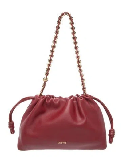 Pre-owned Loewe Leather Flamenco 2025 In Red
