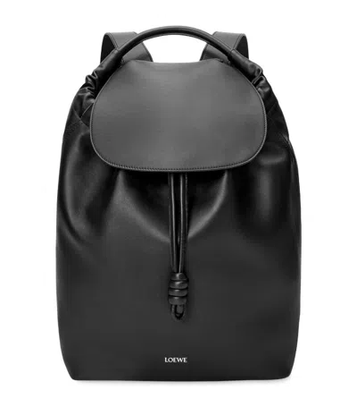 Loewe Leather Flamenco Backpack In Black