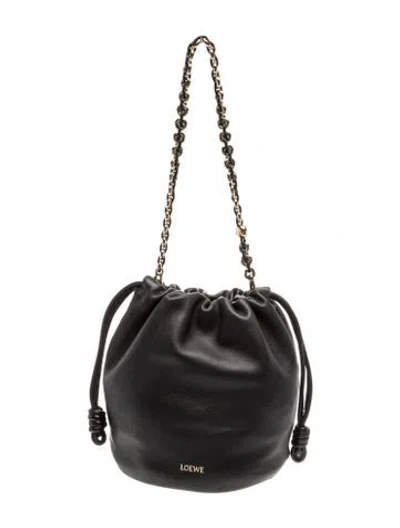 Pre-owned Loewe Leather Flamenco In Black