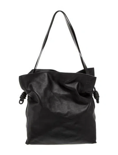 Pre-owned Loewe Leather Flamenco In Black