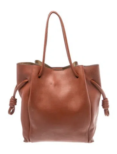 Pre-owned Loewe Leather Flamenco In Brown