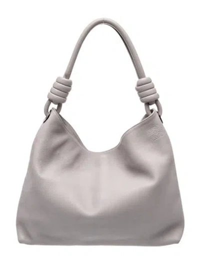 Pre-owned Loewe Leather Flamenco In Gray