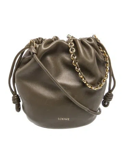 Pre-owned Loewe Leather Flamenco In Green
