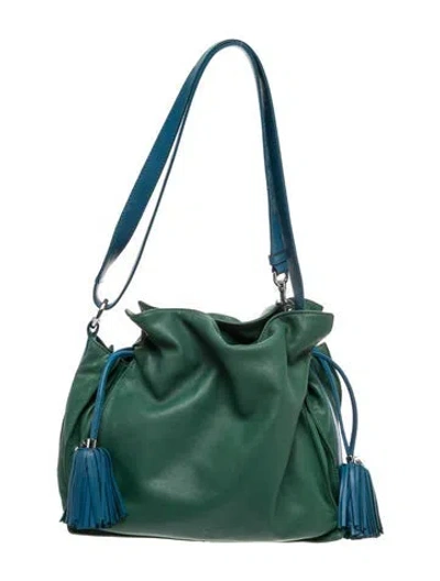 Pre-owned Loewe Leather Flamenco In Green
