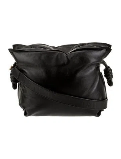 Pre-owned Loewe Leather Flamenco Knot 2022 In Black