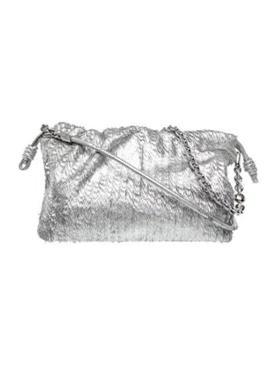 Pre-owned Loewe Leather Flamenco Knot 2024 In Silver