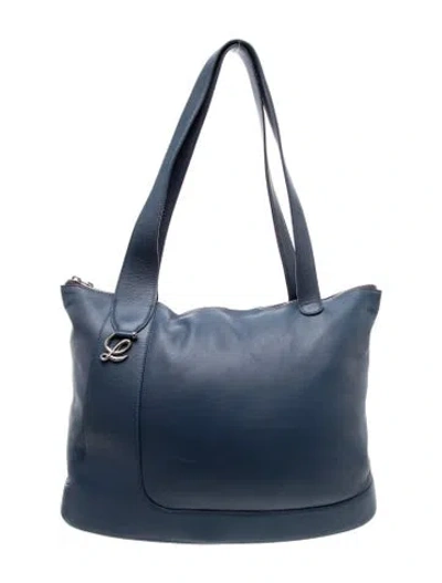 Pre-owned Loewe Leather Flamenco Knot In Blue