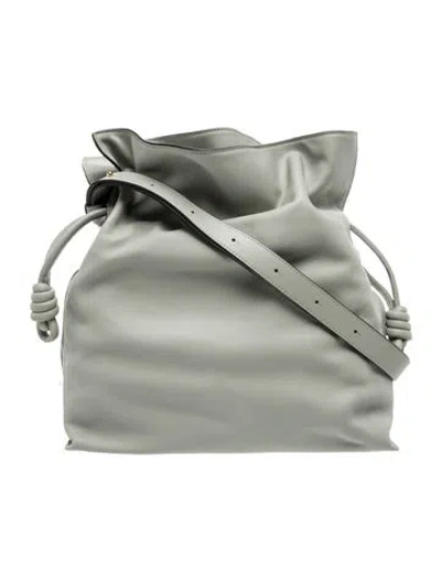 Pre-owned Loewe Leather Flamenco Knot In Gray