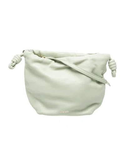 Pre-owned Loewe Leather Flamenco Knot In Green
