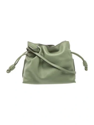 Pre-owned Loewe Leather Flamenco Knot In Green