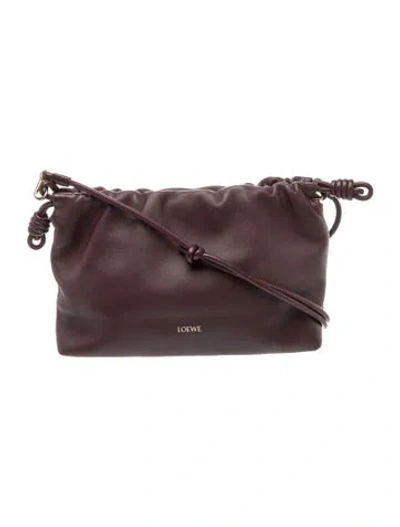 Pre-owned Loewe Leather Flamenco Knot Medium In Burgundy