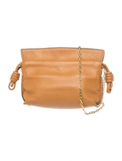 Pre-owned Loewe Leather Flamenco Knot Nano In Brown